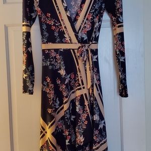 BCBGMAXAZRIA floral asymmetrical wrap dress